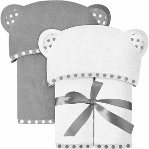 Set of 2 Bamboo Hooded Baby Towels – Luxurious, Large and Super Absorbent